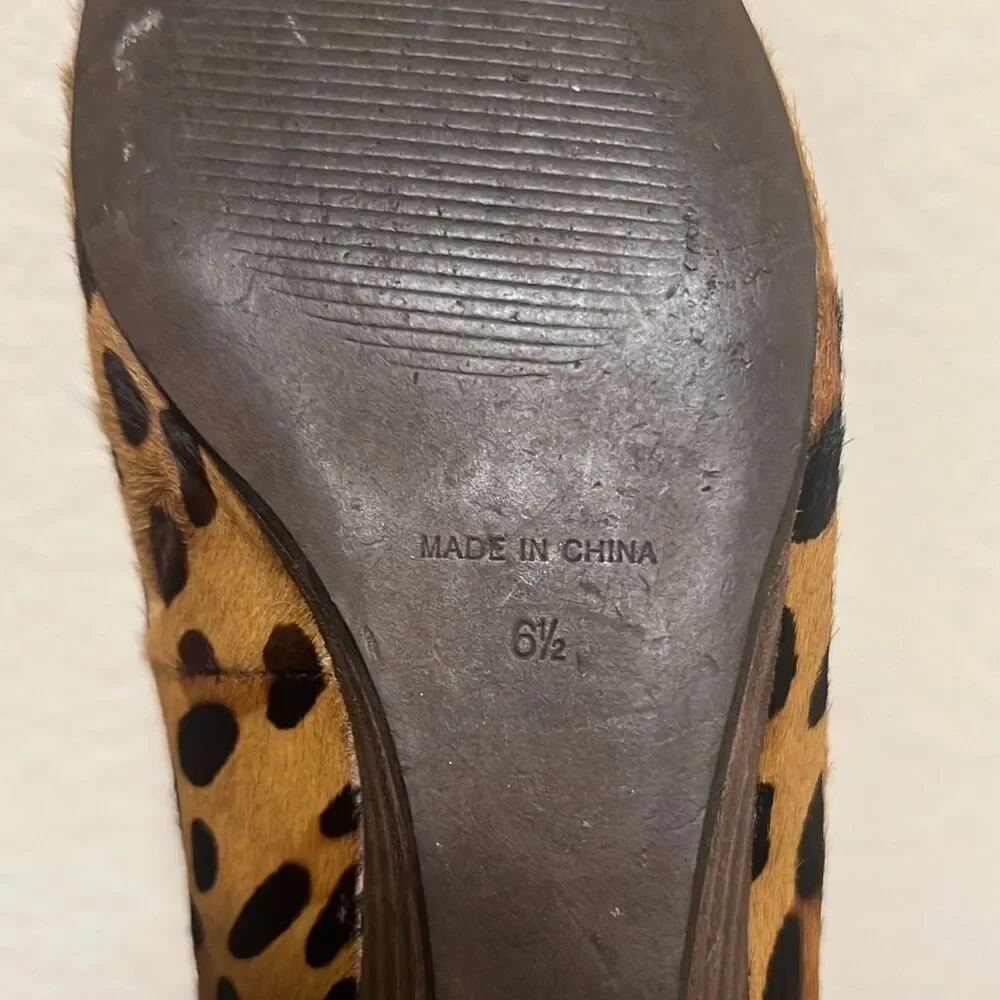 ✨Madewell THE MINI WEDGE IN CALF HAIR Sz 6.5 FLATS✨